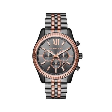 michael kors rose gold watch and black men